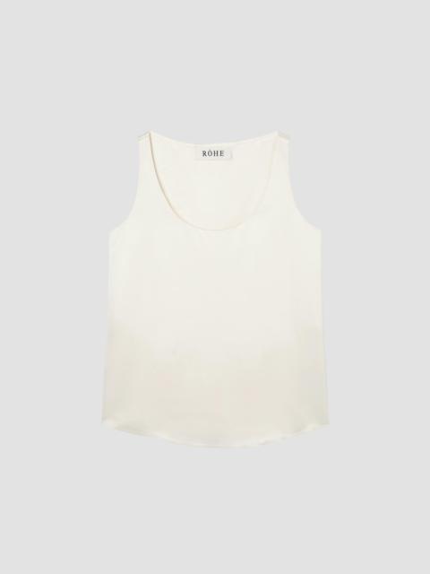 RÓHE Women's Satin Scoopneck Sleeveless Top - Ivory