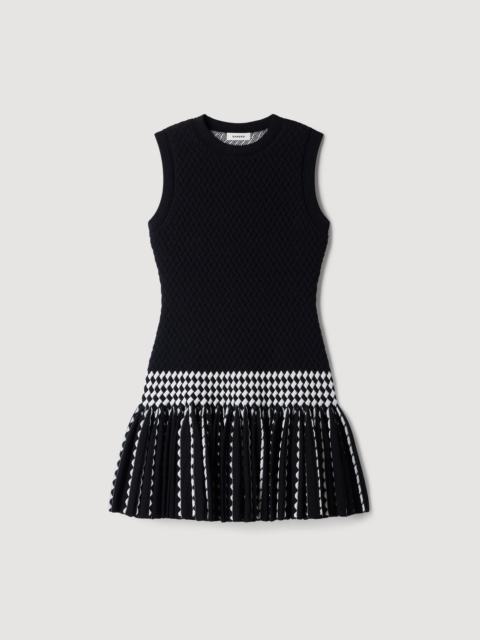 Sandro CHECK KNIT SHORT DRESS