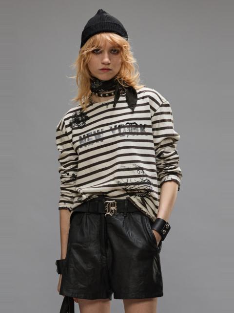 LONG SLEEVE BRETON TEE - BLACK AND WHITE STRIPE