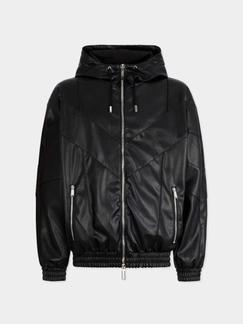 DSQUARED2 FAUX LEATHER ZIPPED HOODIE