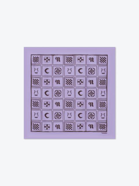 Nanushka SHOUL - Printed silk scarf - Totem lilac