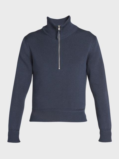 TOM FORD Men's Wool-Silk Half-Zip Sweater