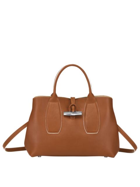 Roseau M Handbag Cognac - Leather