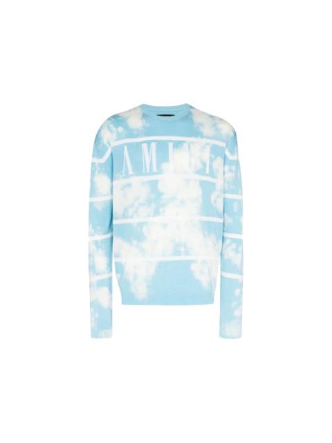 AMIRI AMIRI Striped Cloud Knit Crew Sweater Light Blue