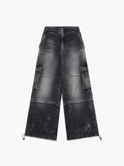 We11done Black Womens Cargo Denim Trouser