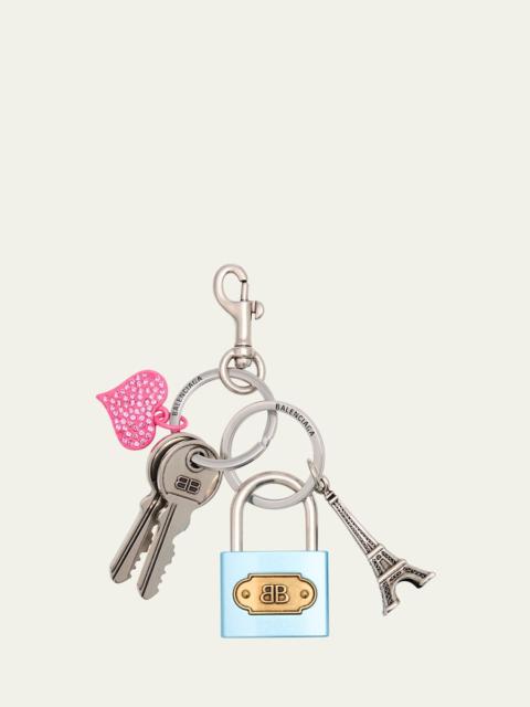 BALENCIAGA Padlock Charm Keyring