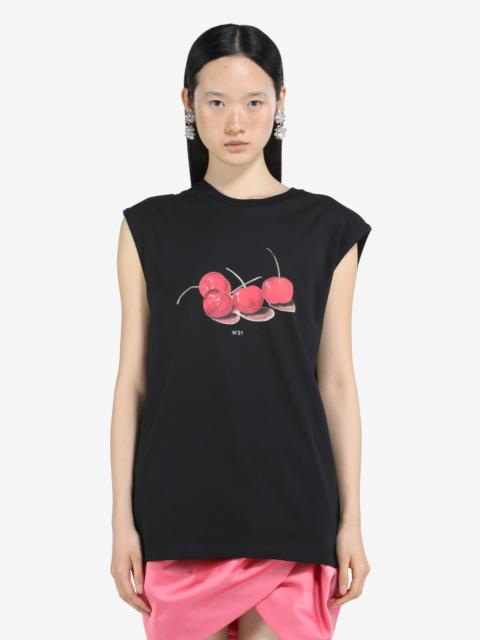 N°21 CHERRY-PRINT COTTON JERSEY T-SHIRT