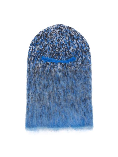 Off-White speckle-knit mohair-blend balaclava
