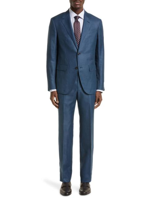 Crossover Milano Easy Glen Plaid Wool & Linen Blend Suit