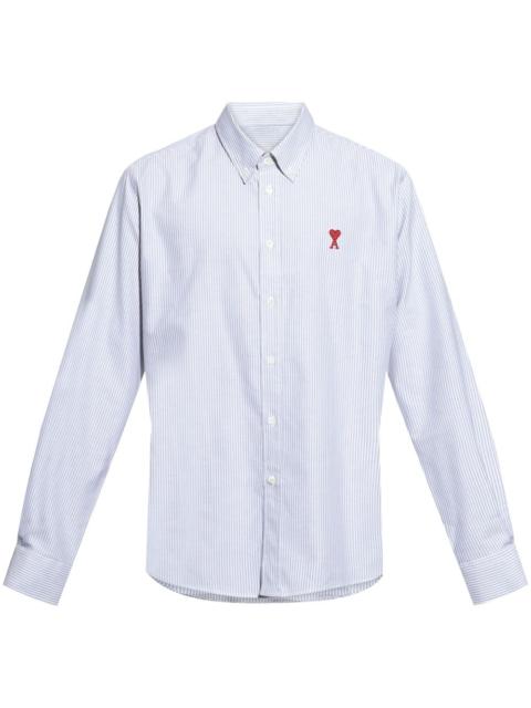 AMI Paris logo-embroidered cotton shirt