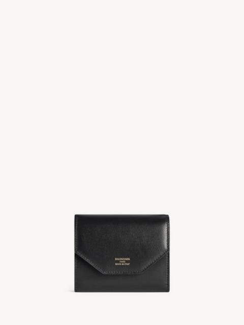 BALENCIAGA Women's Envelope Bifold Wallet With Flap in Black
