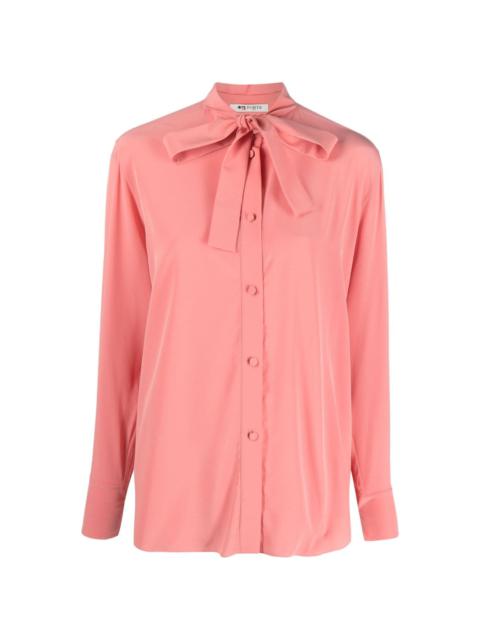 Ports 1961 front-tie silk shirt