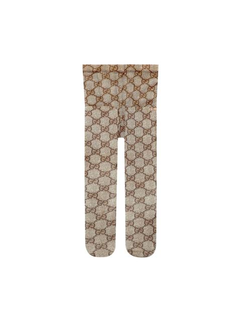 GUCCI Gucci GG Tulle Pattern Tights 'Beige/Ebony'