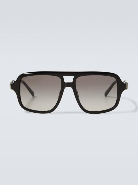 GUCCI Horsebit aviator sunglasses