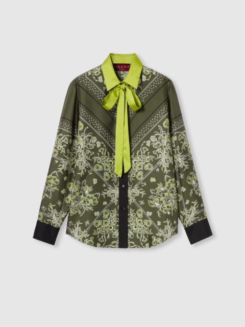 GUCCI Printed silk twill shirt