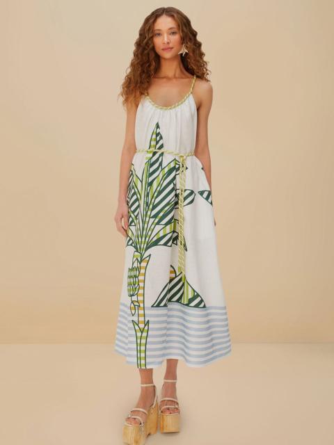 FARM RIO Off-White Banana Tree Euroflax™ Premium Linen Maxi Dress