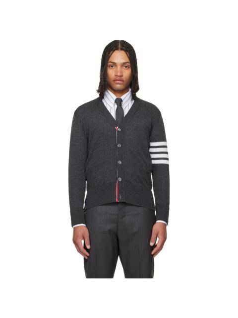 Thom Browne Gray Merino Wool 4-Bar Classic Cardigan