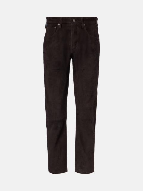 Citizens of Humanity Winslow low-rise suede straight-leg pants