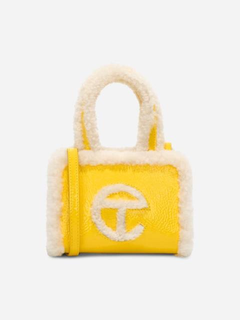 UGG ® X Telfar Small Shopper Crinkle Leather/Sheepskin Handbags in Taxi