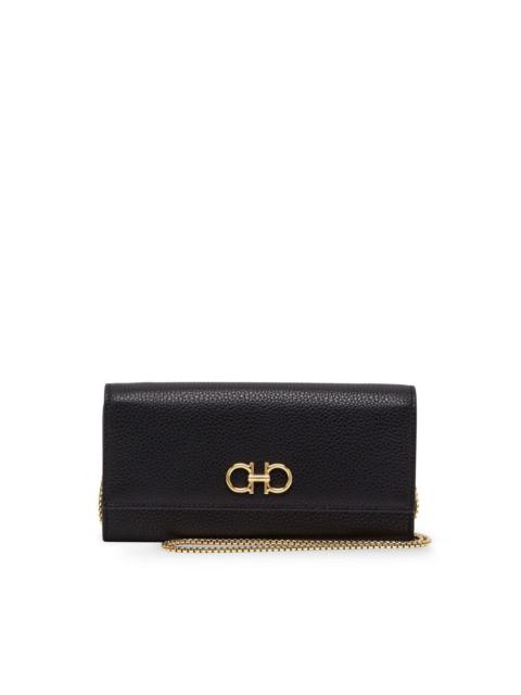 Gancini-plaque leather purse
