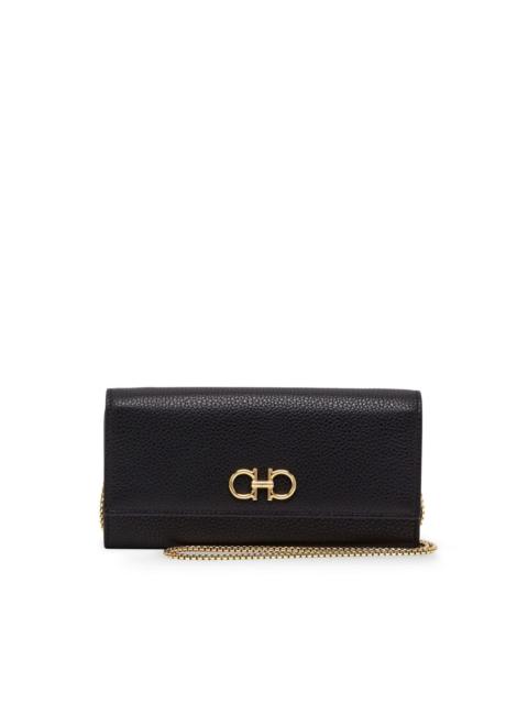 FERRAGAMO Gancini-plaque leather purse