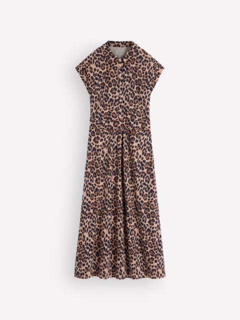 BODEN Fae Jersey Shirt Dress-Multi, Brushed Animal