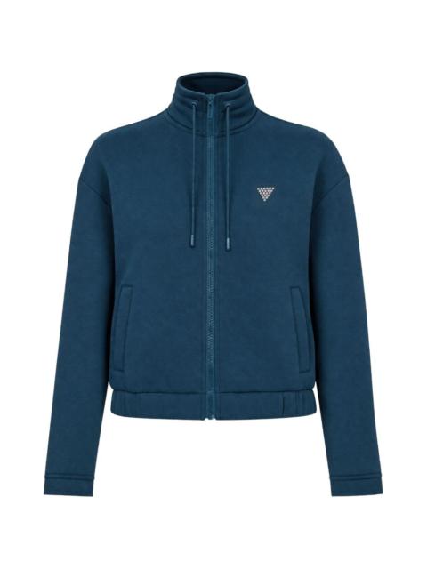 GUESS USA logo-studded zip-up hoodie