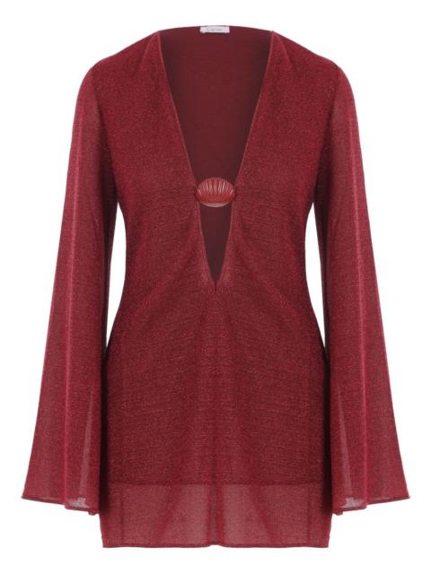 Oséree shell-detail flared-sleeve mini dress