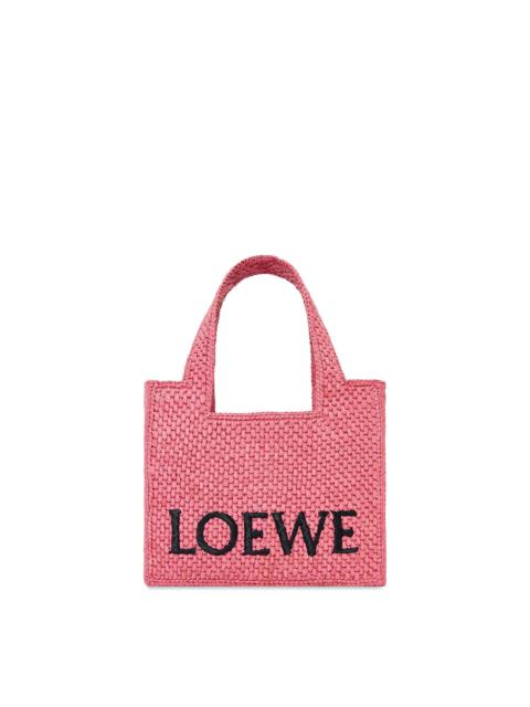 Mini LOEWE Font Tote in raffia