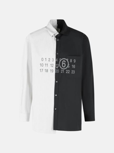 MM6 Maison Margiela 'COLOR BLOCK' BLACK AND WHITE COTTON SHIRT