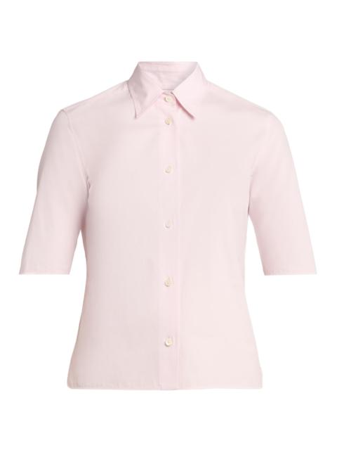 Jil Sander Women's Cotton Poplin Short-Sleeve Shirt - Rose