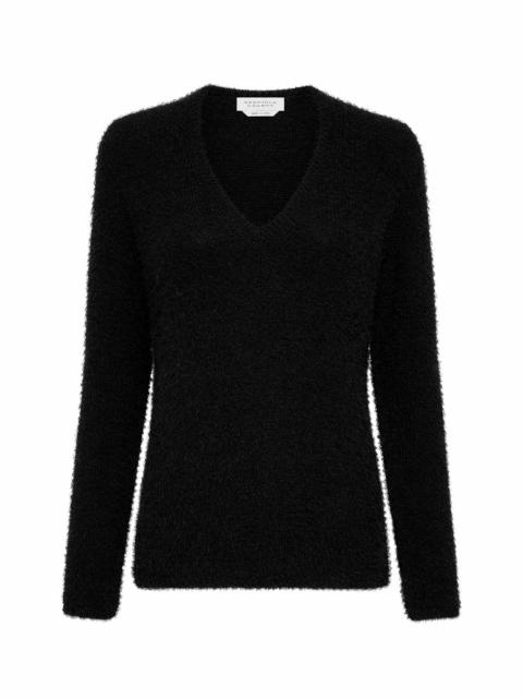 GABRIELA HEARST Neoma Knit V-Neck Sweater in Black Silk Cashmere