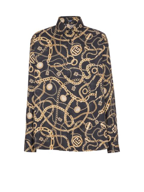 Balmain Printed silk shirt with Chaînes pattern
