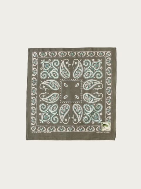 Kapital Fastcolor Selvedge Bandanna (SAMBO Paisely) 15x15 - Khaki