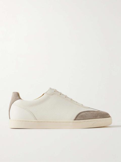 Brunello Cucinelli Suede-Trimmed Leather Sneakers