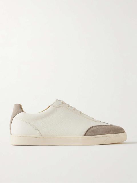 Suede-Trimmed Leather Sneakers