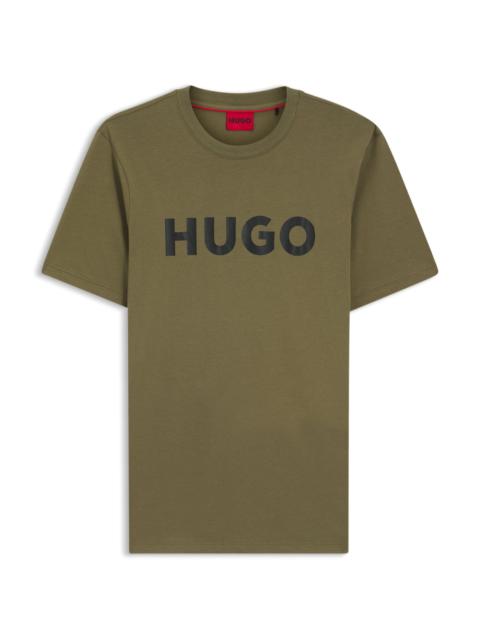 HUGO COTTON JERSEY T-SHIRT WITH LOGO PRINT