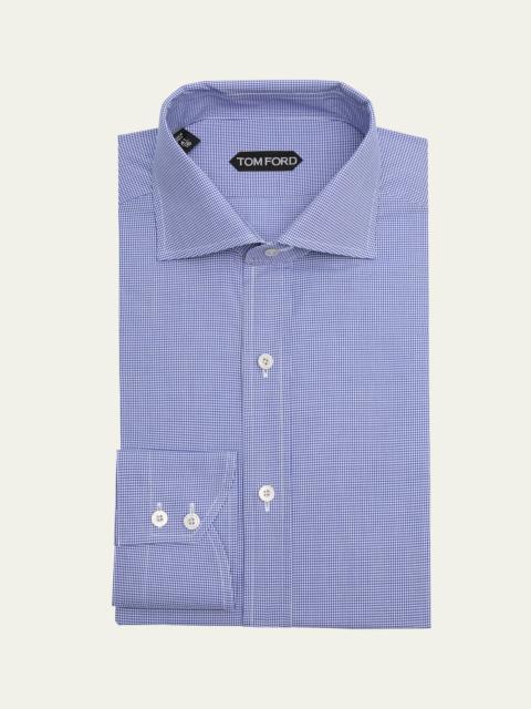 Men's Cotton Micro-Check Dress Shirt