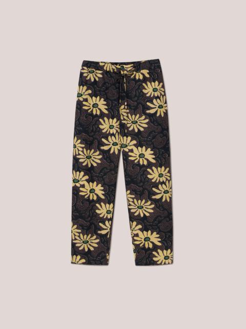 Nanushka JAIN - Cotton-linen floral pants - Black