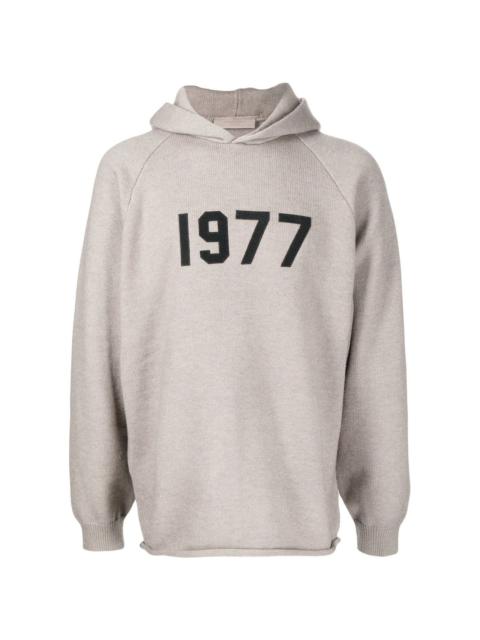 1977-print pullover hoodie