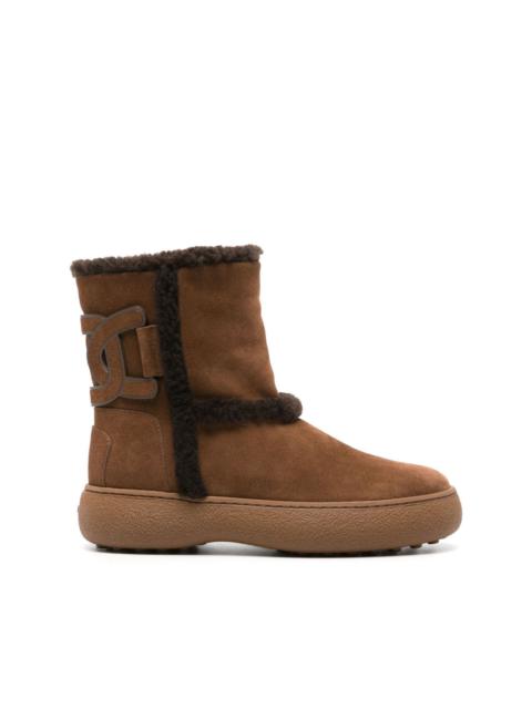 Tod's shearling-trim suede boots