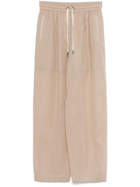 Brunello Cucinelli pleated semi-sheer trousers