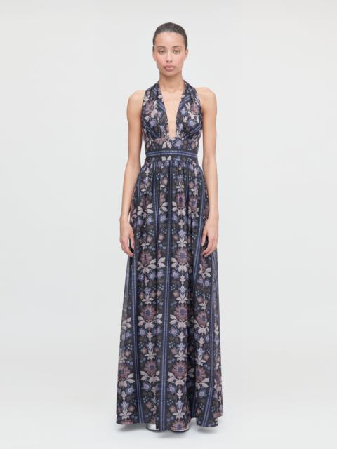 Hill House Home The Renee Dress - Black Floral Block Stripe