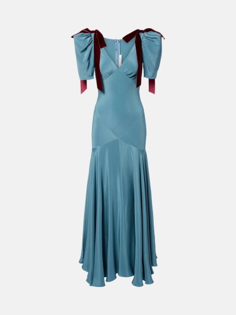 RODARTE Bow-detail silk satin maxi dress