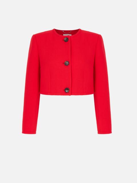 EMILIA WICKSTEAD Lizette Jacket in Red Single Wool Crepe