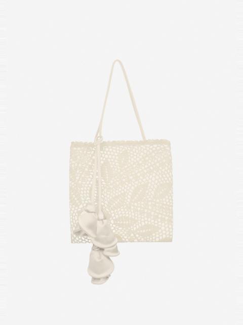 MAGDA BUTRYM Julia crochet bag in cream satin