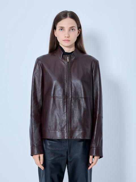 Max Mara High-Collar Leather Jacket