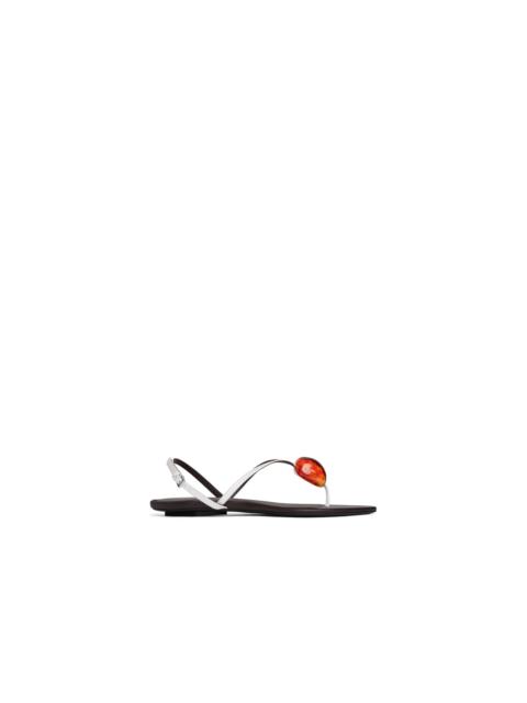 Alaïa INVISIBLE FLAT JEWEL SANDALS IN PATENT LEATHER