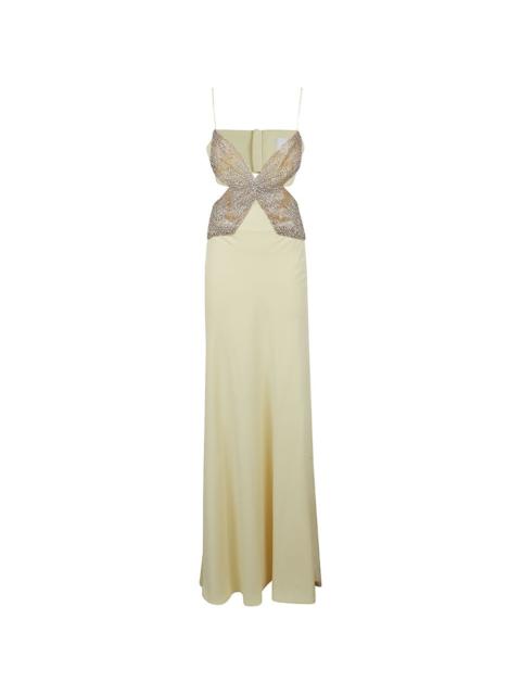 COSTARELLOS Azmira crystal-embellished cut-out maxi dress