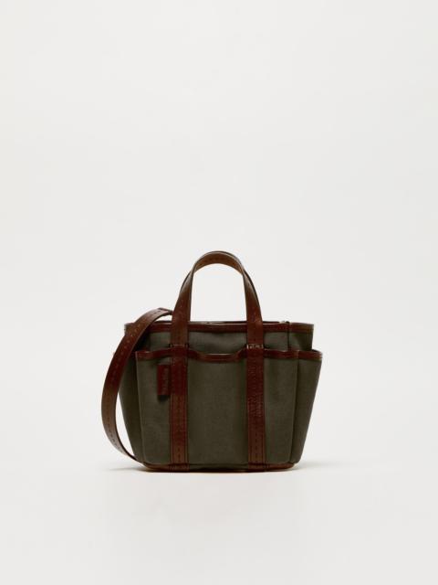 Max Mara GARDENCABASXS Canvas and leather Giardiniera Mini tote bag